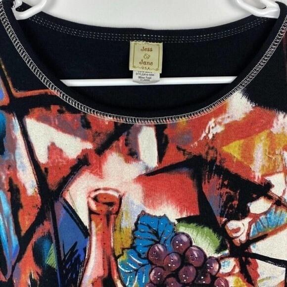 Jass & Jane Blouse Womens Extra Large Multicolor Long Sleeve Scoop Neck - Picture 3 of 6